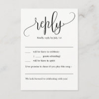 Schöne Kalligrafie Hochzeit-Antwort ohne Menü