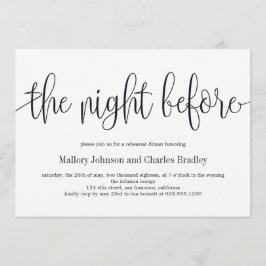 Schöne Kalligrafie Probe Abendessen Einladung