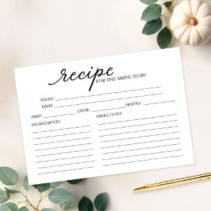 Schöne Kalligraphie Brautparty Rezeptionskarten