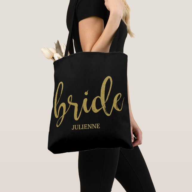 Schöne Kalligraphie Gold Glitzer Bride (Von Nahem)