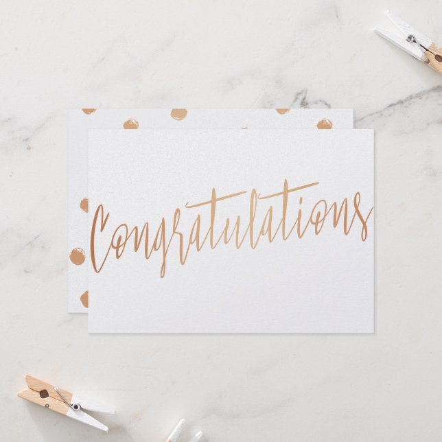 Schöne Kalligraphie Gold Rose "Glückwunsch Karte (Vorderseite/Rückseite Beispiel)