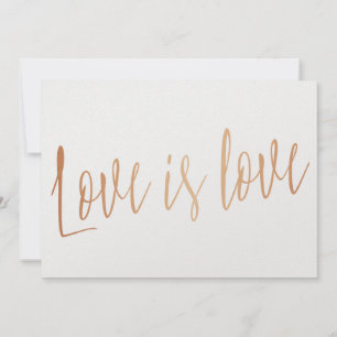 Schöne Kalligraphie Gold Rose "Liebe ist Liebe"