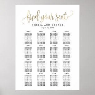 Schöne kalligraphische Imitate Gold Seating Chart  Poster