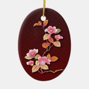 Schöne Kamelienniederlassung Keramik Ornament