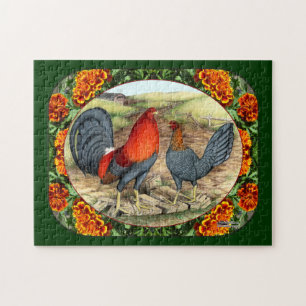 Schöne Kampfhühner Puzzle
