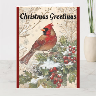 Schöne Kardinals-Weihnachtsgrußkarte Karte
