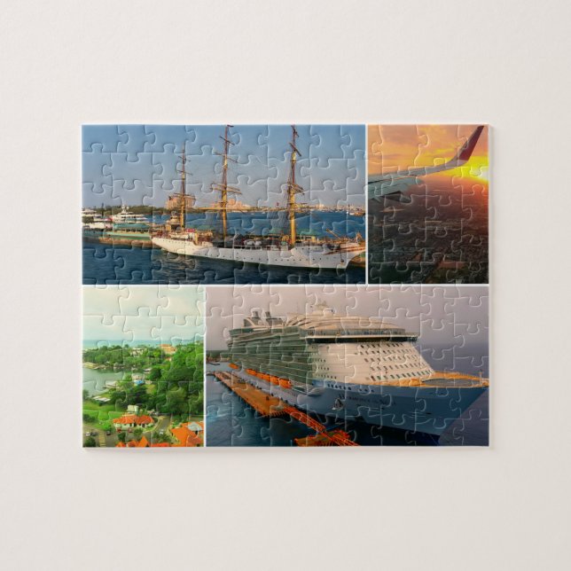 Schöne Karibik/Bahamas Collage Puzzle (Horizontal)