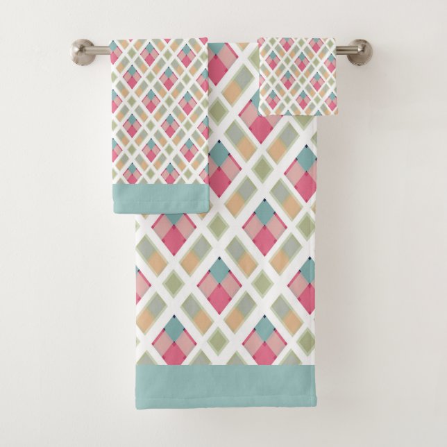 Schöne, karierte badhandtuch set (Insitu)