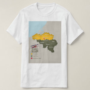 Schöne Karte des Königreichs Belgien T-Shirt