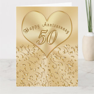 Schöne Karten für das 50. Hochzeitstag, 3 Größen