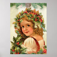 Schöne Karten Xmas Mädchen,1897