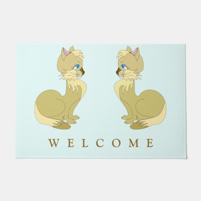 Schöne Katze Doormat - individuell anpassbar Fußmatte (Vorderseite)