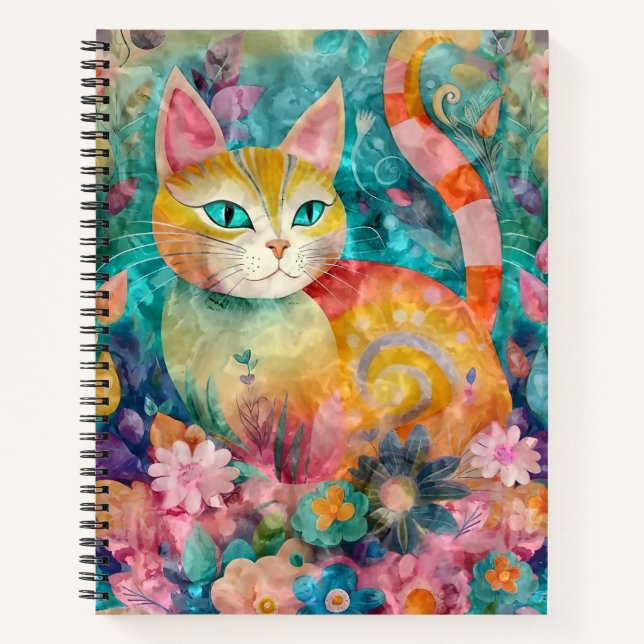 Schöne Katze im GardenSpiral Notebook Notizbuch (Vorderseite)