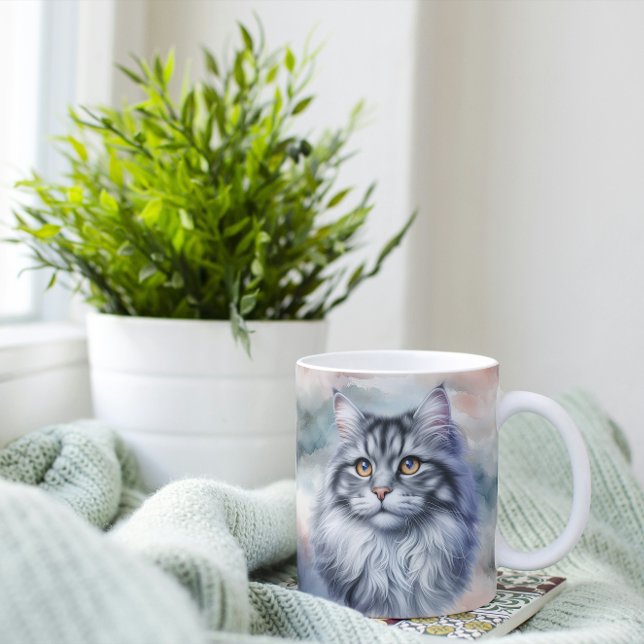 Schöne Katze im Wasser Kaffeetasse (Von Creator hochgeladen)