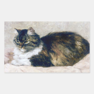 Schöne Katze Vintage Art Henriette Ronner Knip Rechteckiger Aufkleber