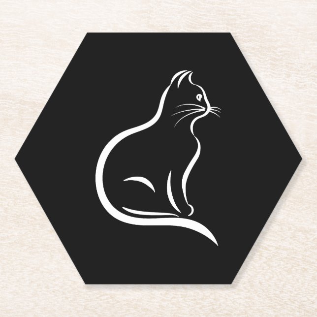 Schöne Katze zeichnend für Tierfreunde. Untersetzer (Vorderseite)
