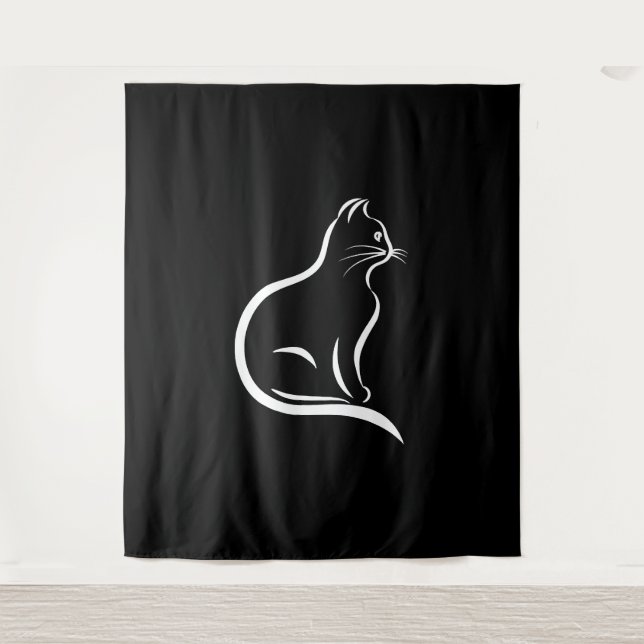 Schöne Katze zeichnend für Tierfreunde. Wandteppich (Vorderseite)