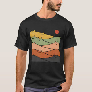 schöne Katzen Berge T-Shirt