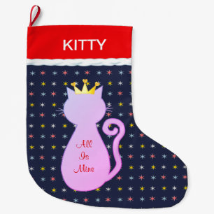 Schöne Katzensilhouette Großer Weihnachtsstrumpf
