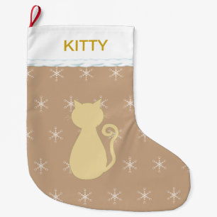 Schöne Katzensilhouette Großer Weihnachtsstrumpf