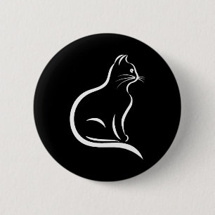 Schöne Katzenzeichnung für Tierliebhaber. Button