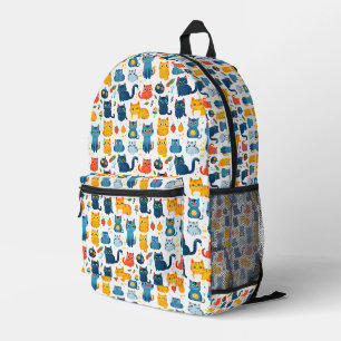 Schöne Kawaii Katzen, spielen mit weißem Spielzeug Bedruckter Rucksack