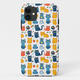 Schöne Kawaii Katzen, spielen mit weißem Spielzeug Case-Mate iPhone Hülle