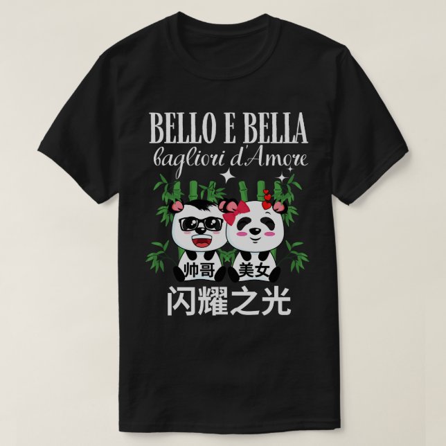 Schöne Kawaii Panda Chinesisch Italienisch La T-Shirt (Design vorne)