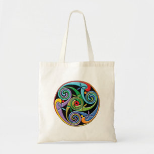 Schöne keltische Mandala mit farbenfrohen Schwünge Tragetasche