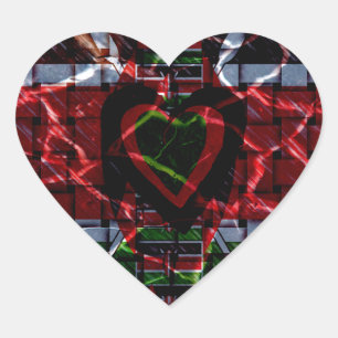 Schöne kenianische Flagge für zeitgenössische nati Herz-Aufkleber