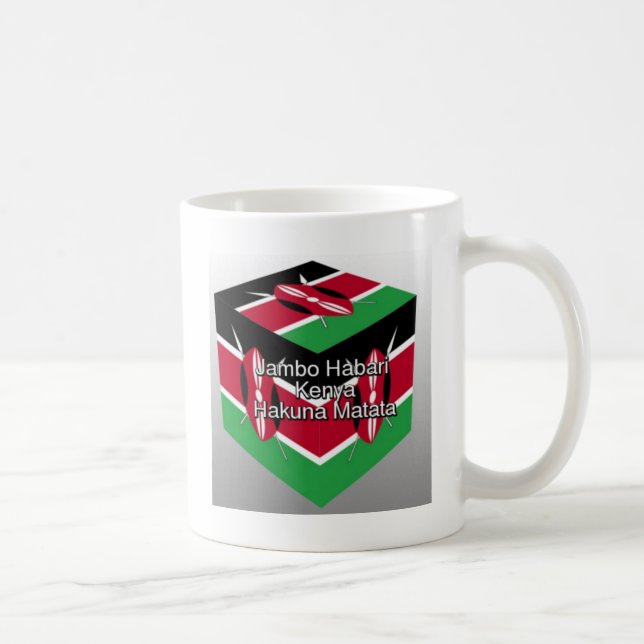 Schöne Kenyan Flag Cube mit Gruß Ar Tasse (Rechts)