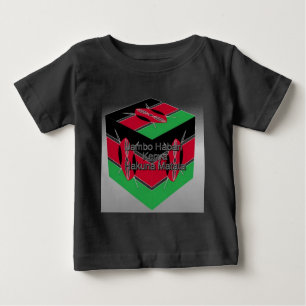 Schöne Kenyan Flag Cube mit Gruß Baby T-shirt