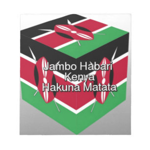 Schöne Kenyan Flag Cube mit Gruß Notizblock