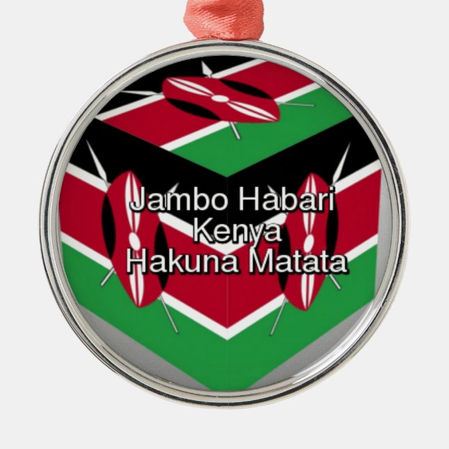Schöne Kenyan Flag Cube mit Gruß Ornament Aus Metall (Vorne)