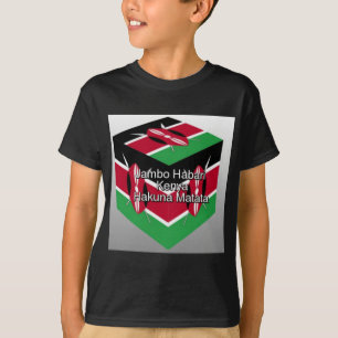 Schöne Kenyan Flag Cube mit Gruß T-Shirt