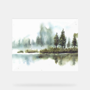 Schöne Kiefernwälder am See Acrylschild