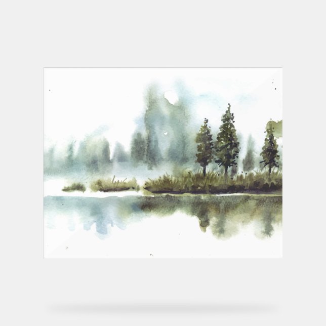 Schöne Kiefernwälder am See Acrylschild (Vorderseite)