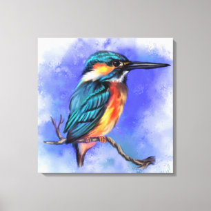 Schöne Kingfisher Bird Malerei Canvas Print Leinwanddruck