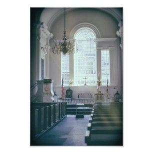 Schöne Kircheninnenraum-Sonnenlicht Raum mit Kirch Fotodruck