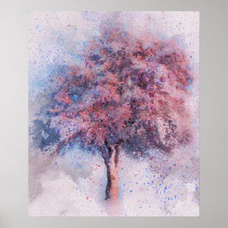 schöne Kirschblüte Aquarell Poster