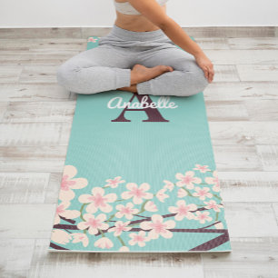 Schöne Kirschblüten Mit Monogramm Yogamatte