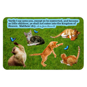 Schöne Kitten Scripture Magnet Matthew 18:3