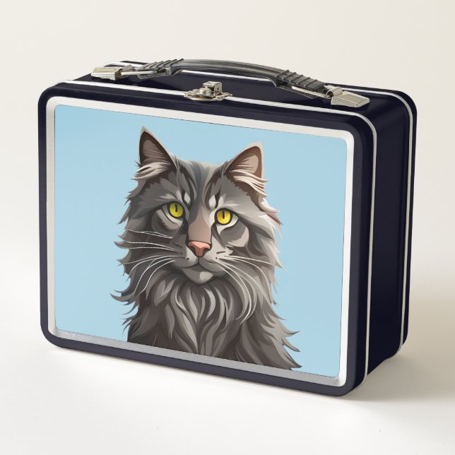 SCHÖNE KITTY CAT RETRO METAL LUNCHBOX (Vorderseite)