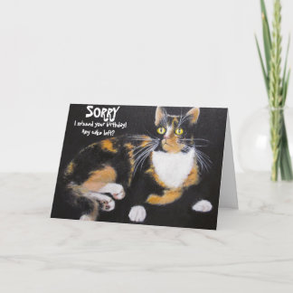 Schöne Kitty, verspätete Geburtstagskarte Karte
