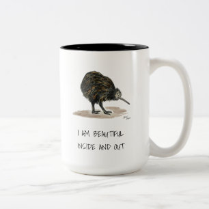 Schöne Kiwi-Affirmationen Zwei-Tone-Kaffee-Tasse Zweifarbige Tasse