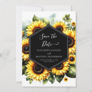 Schöne klassische Sonnenblumenhochzeit Save The Date