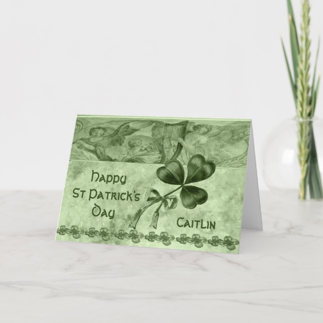 Schöne Kleeblatts Karte (Vorderseite)