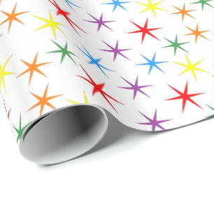 Schöne kleine Regenbogensterne Geschenkpapier