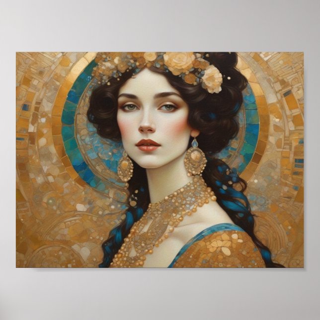 Schöne Klimt inspirierte Kunst, Donna von Rom, Gus Poster (Vorne)