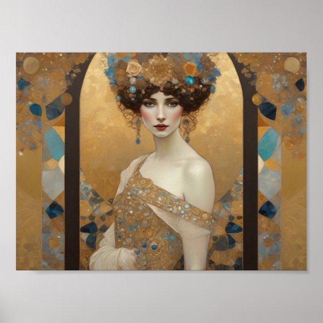 Schöne Klimt inspirierte Kunst, Donna von Rom, Gus Poster (Vorne)